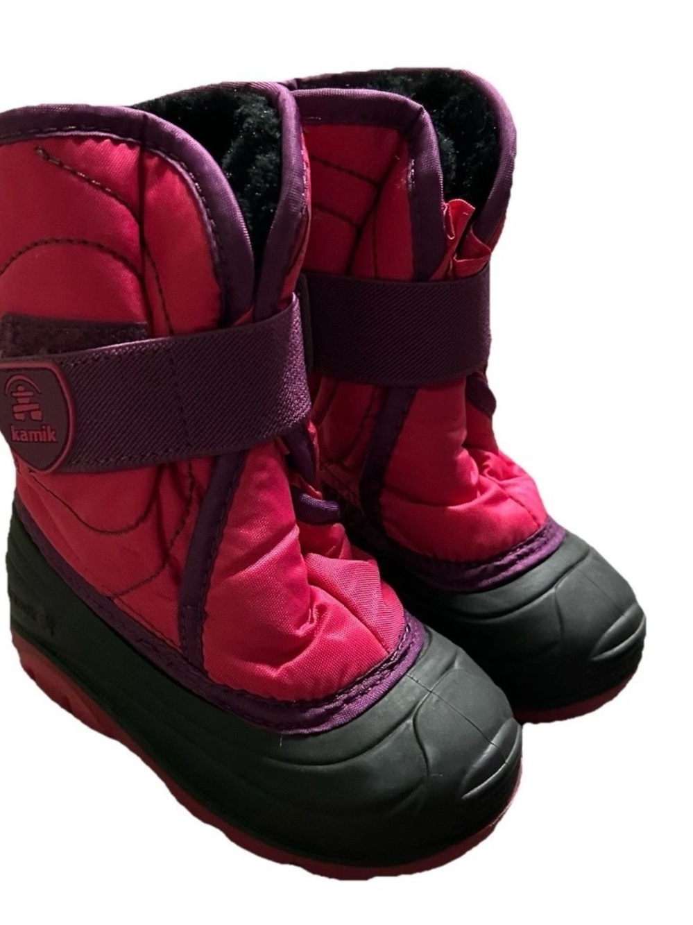 Toddler Girl Kamik Lined Pink Purple Winter Snow Boots Size 7